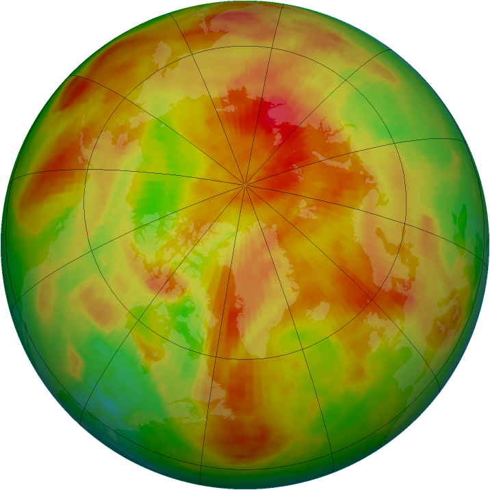 Arctic ozone map for 29 April 1991